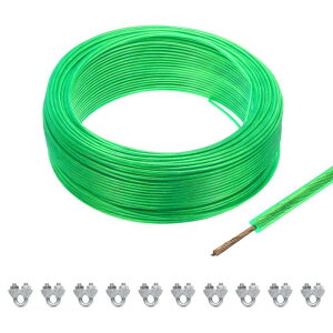 3 mm�i1/8�j�΃r�j�[���R�[�e�b�h���C���[���[�v 100m/328ft�K���o�j�[�Y�h�X�`�[���P�[�u�����C���[���[�v M3���[�v�X���[�u10�t�� �X�g�����O ���C�g�݂� �f�b�L�肷�� �K�[�f�����C���[��