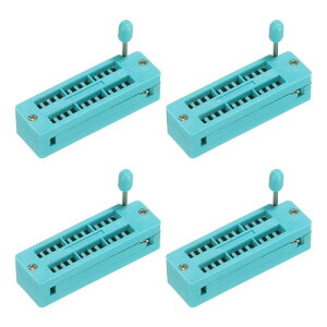 PATIKIL ���j�o�[�T�� IC�e�X�g ZIF�\�P�b�g 24�s�� 2.54 mm�s�b�` �i���[ �}�C�N���R���g���[�� �`�b�v �u���b�h�{�[�h �v���O���� IC�p 4��