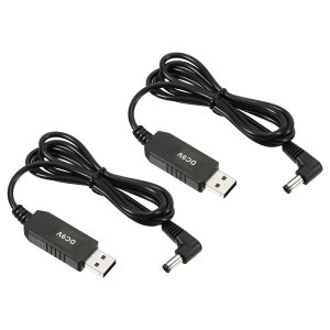 PATIKIL 6W 1A USBdRo[^ 2 DC 5V - DC 9V dA_v^[ 90° 5.5×2.5mmP[u [^[ LED vXs[J[p