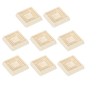 PATIKIL 1.5x1.5" キャスターカップ 8個 ゴム製 滑り止め スクエア家具脚 滑り止め フロアストッパー パッド プロテクター 椅子 ベッド ソファ テーブル用 ホワイト