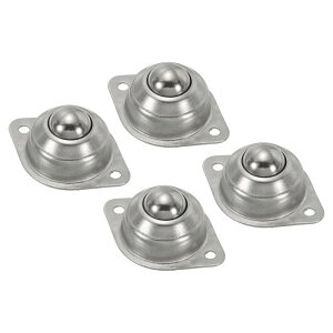 PATIKIL ローラーボールベアリング ボール伝達軸受 ボールキャスター 15.875mm 4個入り 負荷容量15kg フランジ付 ステンレス鋼 コンベアのローラフ レーム伝動装置用
