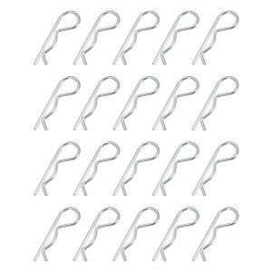 PATIKIL M3 x 65 mm コッターピンアソートメントキット、20個重役Rクリップハードウェアピン炭素鋼スプリングファスナー ヒッチピン トレーラーロック芝刈り機トラッ ク用、シルバートーン