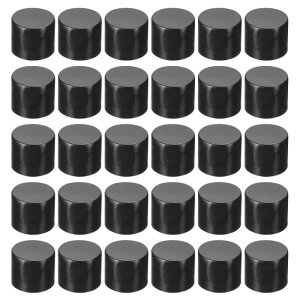 PATIKIL 20/410 リプレースメントフリップキャップ 30個入り 内径0.8" プラスチック再利用可能なボトル 蓋 ペイントディスペンシングスク イーズシャンプー飲料ボトル用 黒