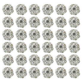 PATIKIL 8mm ラインストーンクレイビーズ 100個入りの丸いポリマークレイ水晶装飾ビーズ ジュエリーメイキングクラフトデコレーションネックレスチェーンブレスレットDIY用 ホワイト