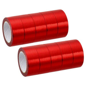 PATIKIL メタリック和紙テープ 15 mm x 5 M 10個 ミラーアートテープ 和紙マスキング 自己接着 DIYアートクラフトラッピング装飾用 レッド