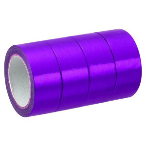PATIKIL メタリック和紙テープ 15 mm x 5 M 4個 ミラーアートテープ 和紙マスキング 自己接着 DIYアートクラフトラッピング装飾用 パープル