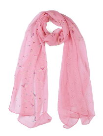 ロングスカーフ シフォン ショール ビーチ シルク スカーフ 花柄 ピンク 160x50cm