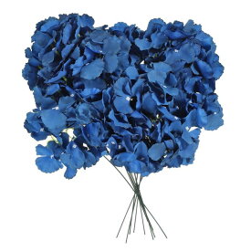 PATIKIL シルクアジサイの頭 茎付き 10個 造花 ホーム ウェディングの装飾 テーブルセンターピースブーケ用 ネイビーブルー