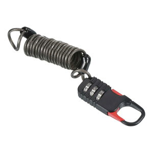 PATIKIL 3桁コンビネーションロック ばねケーブル付き ヘルメット用南京錠 1 M 柔軟 セキュリティスチールロックワイヤー バイクロッカー旅行荷物用 ブラック