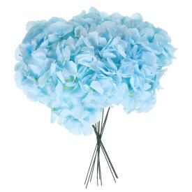 PATIKIL シルクアジサイの頭 茎付き 10個 造花 ホーム ウェディングの装飾 テーブルセンターピースブーケ用 ブルー