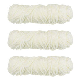 シェニールヤーン 毛布糸 ビロ ード糸 柔らかい 3撚り ポリエ ステルビロ ード かぎ針編み用 スカーフ編み用 3x100gr 3x120M クリーム