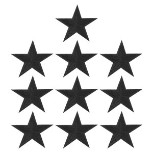 PATIKIL スターアイロンパッチ10個スターエンブロイダリーパッチアップリケ衣類ジャケット帽子バックパック修理用装飾用黒3" x 2.8"
