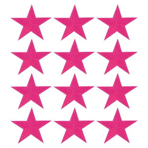 PATIKIL スターアイロンパッチ12個スターエンブロイダリーパッチアップリケ衣類ジャケット帽子バックパック修理装飾用ローズレッド3.2" x 3.2"