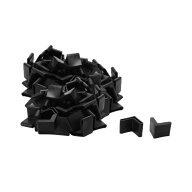 角アイアンフットパッド L形家具フットカバー ゴム材質 ブラック 30x30mm 50個入り