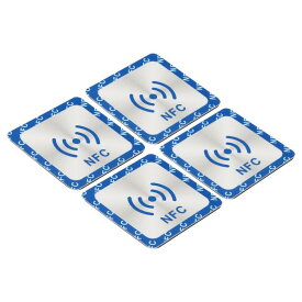PATIKIL NFCステッカー 4個 NFC215 タグステッカー 504バイト メモリーフル プログラミング可能 スクエア NFCタグ 電話 NFC対応デバイス用 ブルー