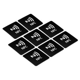 PATIKIL NFCステッカー 8個 NFC215 タグステッカー 504バイト メモリーフル プログラミング可能 スクエア NFCタグ 電話 NFC対応デバイス用 ブラック
