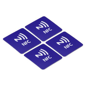 PATIKIL NFCステッカー 4個 NFC216 タグステッカー 888バイト メモリーフル プログラミング可能 スクエア NFCタグ 電話 NFC対応デバイス用 ブルー