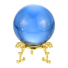 PATIKIL 60mm 水晶球 1セット K9 水晶球 飾りボール ギフトボックスとメタルスタンド付き 写真撮影用 オフィス装飾 ダークブルー
