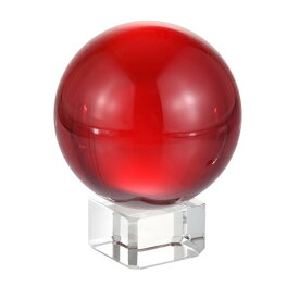 PATIKIL 50mm 水晶球 1セット K9 水晶球 飾りボール ギフトボックスとクリスタルスタンド付き 写真撮影用 オフィス装飾 レッド