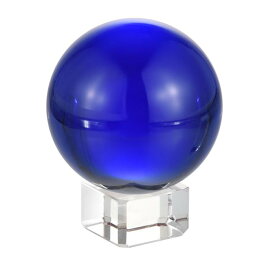PATIKIL 60mm 水晶球 1セット K9 水晶球 飾りボール ギフトボックスとクリスタルスタンド付き 写真撮影用 オフィス装飾 ダークブルー