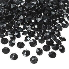 PATIKIL 1000個 アクリルダイヤモンド花瓶充填材プラスチック10mm偽の水晶ジェムウェディングテーブル散布ダイヤモンドウェディングデコレーションブ ライダルシャワーパーティーフォトグラフィープロップス 黒