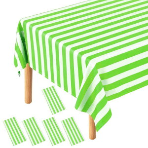 5���Z�b�g �t���[�c�΁��z���C�g�X�g���C�v �e�[�u���N���X 137×274cm �����` �h���e�[�u���J�o�[ �_�C�j���O �a�����p�[�e�B�[ �L�b�`�� �s�N�j�b�N�p