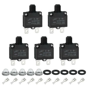 5�� 16A �T�[�}���T�[�L�b�g�u���[�J�[�A125/250V AC�A32V DC �蓮�ċN���v�b�V���{�^���ߕ��וی��A�h���{�^���L���b�v�t���N�C�b�N�R�l�N�^�[�q�AX-B1�^