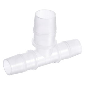 ホースフィッティング PP バーブ削減 T字型 3ウェイパイプコネクタ 気液空気用 16x20x16 mm外径 半透明