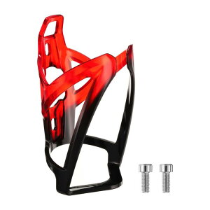 自転車用ウォーターボトルホルダー 5.3" PC ユニバーサル自転車ボトルケージ 超軽量サイクリング用ハイドレーションブ ラケット MTB マウンテンロードグラベル用 黒 レッド