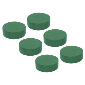 PATIKIL 4.7"×1.6" 丸いフローラルフォームブロック 6個入り 湿式および乾式 花 泥ブロック フレッシュ＆アーティフィシャルフラワーアレンジメント用 緑