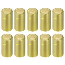 50個のPVCヒートシュリンクワインボトルキャップ 30mm/1.18"ワインシュリンクラップスリーブキャップ ワインセラーや家庭用 金色