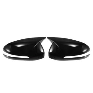 X AUTOHAUX Kiaに対応 Optima K5 2011-2015用の1ペアの車のリアビュードライバーパッセンジャーサイドミラーカバーキャップオーバーレイグロスブラ ック。ミラーガードカバー外装装飾トリム。