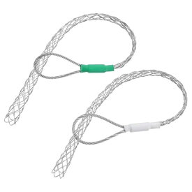 12-15mm+15-20mmケーブル用のケーブル引き抜きグリ ップ（緑+白）37/39mm 0.11/0.12FTワイヤーメッシュプーラーソックスグリ ップ単頭亜鉛めっき鋼線グリ ップネットカバースムーズ
