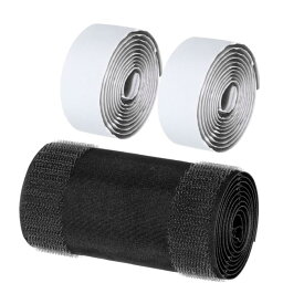 フロアコードカバー 3.3フィート x 4" グリ ップフロアケーブルプロテクター ホームフロア用 粘着バック付き つまずき防止 ナイロンポリエステルブレンド 黒 1個