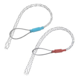 4-6mm+10-12mmケーブル用のケーブル引き抜きグリ ップ（青+赤）22/30mm 0.07/0.09FTワイヤーメッシュプーラーソックスグリ ップ単頭亜鉛めっき鋼線グリ ップネットカバースムーズ