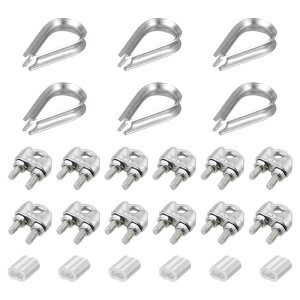 M4���C���[���[�v�A�N�Z�T���[�Z�b�g ���a4 mm���C�����[�v�p 12�̃��C���[���[�v�P�[�u���N���b�v�N�����v 6�̃V���u�����M���O 6�̃A���~�j�E���������[�v�X���[�u