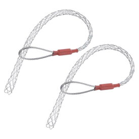 10-12mmケーブル用のケーブル引き抜きグリ ップ（赤）30mm 0.09FTワイヤーメッシュプーラーソックスグリ ップ単頭亜鉛メッキ鋼線グリ ップネットカバースムーズ 2個