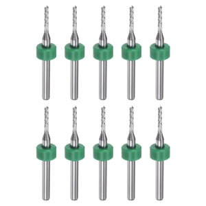 10個セット エンドミルビット 1.6mm 固体カーバイド CNCルータービット 彫刻カッターツール PCB基板フライス盤 木彫り 1/8" ストレートシャンク