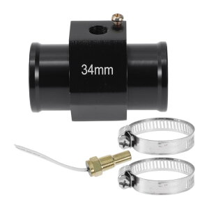 ACROPIX 12/24V ユニバーサル ウォーターテンプセンサーキット 1/8"NPT 34mm ブラックアダプター 150'F オン - 135'F オフ 自動車用ラジエーター&エンジン冷却用