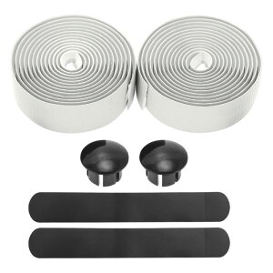 BULLSPANN 1ペア 自転車ハンドルバーテープ ロードバイク用 滑り止め 衝撃吸収ハンドルバーテープ MTB用カーボンファイバーパターングリップテープ 長さ2.16 M ホワイト