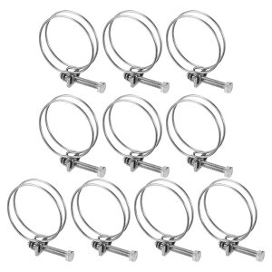 M METERXITY 10�p�b�N�̃_�u�����C���[�z�[�X�N�����v 45-50mm 304�X�e�����X�X�`�[���z�[�X�N���b�v�p�C�v�`���[�u�N�����v M6�{���g�t�� �_�X�g�R���N�V�����z�[�X/�|���v/���o�[/PVC�p�C�v�ڑ�