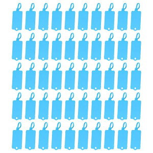 PATIKIL 再利用可能なプラスチックタグ 50個 はいそうタグ 防水 ラベル付け用 はいそうラベル セキュリティシール 書き込み可能なマーカータイ 吊り下げタグ 保管タグ ブルー
