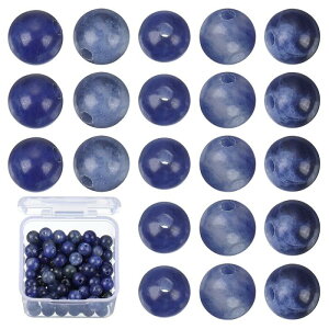 PATIKIL 100個 天然石ビーズ 4mm ダークダークブルー 石ビーズ 宝石作り用ブレスレットネックレスイヤリング宝石ラウンドルーズビーズDIY女性へ ギフト