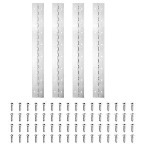 PATIKIL 16x2"ピアノヒンジ 4個セット304ステンレス鋼連続ヒンジ ピアノゲートドア木製収納ボックスキャビネットボート用 シルバートーン