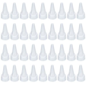 PATIKIL 18/410ツイ ストボトルキャップ 36個 プラスチック製リブエッジスク イーズボトル交換キャップ ペイント蓋グルータンクボトル用フォームガスケット付き クリア
