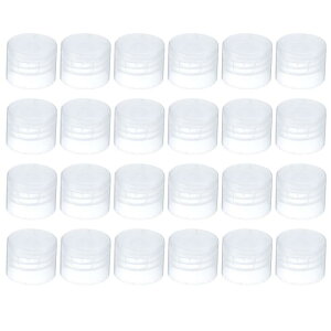 PATIKIL 28/410 リプレースメントフリップキャップ 24個入り 内径1.1" プラスチック再利用可能なボトル 蓋 ペイントディスペンシングスク イーズシャンプードリンクボトル用 クリア