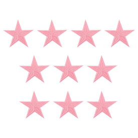 PATIKIL アイロンで貼るパッチ 10個入り 5つ星刺繍パッチアップリケ 衣類 ジャケット 帽子 バックパック 修理装飾用 ライトピンク
