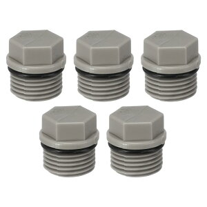 PATIKIL G1/2" 外六角メススレッド PPR パイプフィッティング エンドキャップコネクタープラグ 漏れを防止するため 5 個 ガーデン散水用チューブストッパー グレー