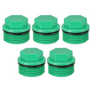 PATIKIL G1" 外六角メススレッド PPR パイプフィッティング エンドキャップコネクタープラグ 漏れを防止するため 5個 ガーデン用散水チューブストッパー 緑