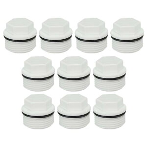 PATIKIL G1" 外六角メススレッド PPR パイプフィッティング エンドキャップコネクタープラグ 10個セット ガーデン用散水チューブストッパー 漏れを防止するため 白色